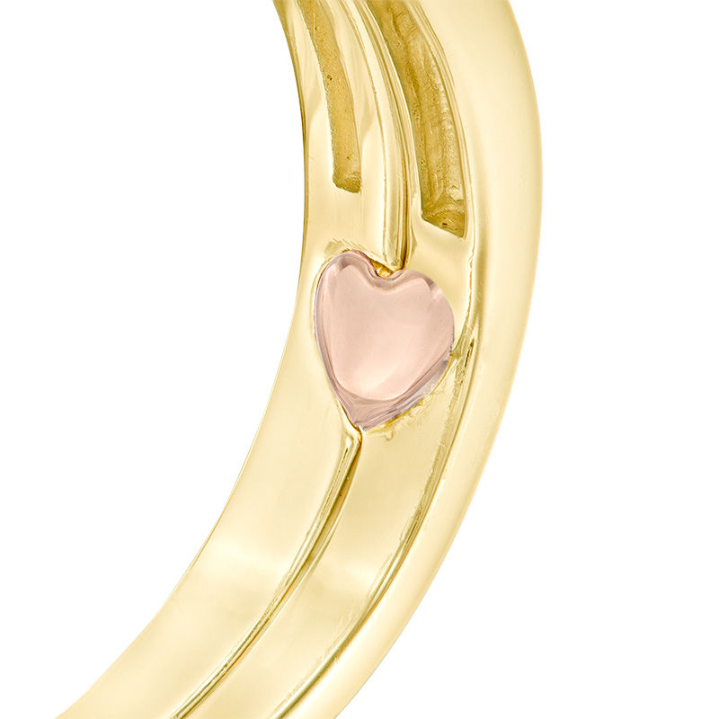 Main Image 3 of Perfect Fit 0.60 CT. T.W. Diamond Starburst Frame Interlocking Bridal Set in 14K Gold