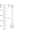 Thumbnail Image 2 of Bezel-Set Lab-Created White Sapphire Open Teardrop Frame Linear Drop Earrings in Sterling Silver