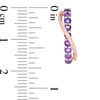 Thumbnail Image 2 of Amethyst and 0.067 CT. T.W. Diamond Crossover Ribbon Hoop Earrings in Sterling Silver and 10K Rose Gold