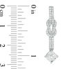 Thumbnail Image 3 of 5.0mm Cushion-Cut Lab-Created White Sapphire Knot Drop Earrings in Sterling Silver