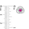 Thumbnail Image 2 of 3.0mm Lab-Created Ruby and 0.116 CT. T.W. Diamond Love Knot Frame Stud Earrings in Sterling Silver