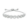 Thumbnail Image 1 of 3.8mm Lab-Created White Sapphire Frame Bolo Bracelet in Sterling Silver - 9.5"