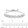 Thumbnail Image 2 of 3.8mm Lab-Created White Sapphire Frame Bolo Bracelet in Sterling Silver - 9.5"