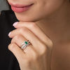 Thumbnail Image 1 of Convertibilities Marquise Lab-Created Emerald and White Sapphire Frame Double Row Three-in-One Ring in 10K White Gold