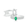 Thumbnail Image 3 of Convertibilities Marquise Lab-Created Emerald and White Sapphire Frame Double Row Three-in-One Ring in 10K White Gold