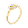 Thumbnail Image 1 of 0.04 CT. T.W. Diamond Love Knot Pretzel Ring in Sterling Silver with 14K Gold Plate