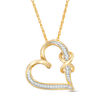Thumbnail Image 0 of 0.067 CT. T.W. Diamond Infinity Knot Tilted Heart Pendant in Sterling Silver with 14K Gold Plate