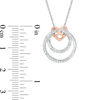 0.18 CT. T.W. Diamond Infinity Heart and Double Circle Pendant in Sterling Silver and 10K Rose Gold