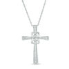 Thumbnail Image 0 of 0.087 CT. T.W. Diamond Infinity Knot Cross Pendant in Sterling Silver