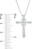 Thumbnail Image 1 of 0.087 CT. T.W. Diamond Infinity Knot Cross Pendant in Sterling Silver