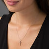 Thumbnail Image 2 of 0.085 CT. T.W. Diamond Infinity Heart Cross Pendant in Sterling Silver and 10K Rose Gold