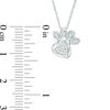 Thumbnail Image 2 of 0.04 CT. T.W. Diamond Love Knot Dog Paw Print Pendant in Sterling Silver