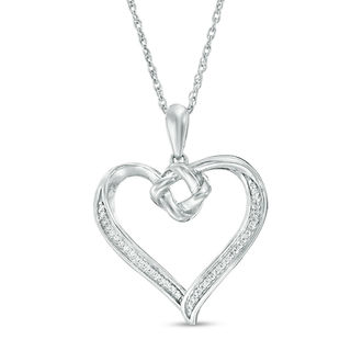 Diamond Accent Double Heart Pendant in Sterling Silver | Peoples