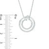 Thumbnail Image 2 of 0.086 CT. T.W. Diamond Love Knot Double Circle Pendant in Sterling Silver