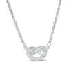 0.04 CT. T.W. Diamond Love Knot Pretzel Necklace in Sterling Silver - 17.5"