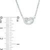 Thumbnail Image 2 of 0.04 CT. T.W. Diamond Love Knot Pretzel Necklace in Sterling Silver - 17.5"