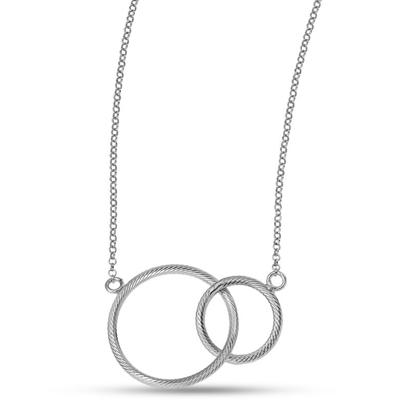 Interlocking Circles Necklace in Sterling Silver - 20"