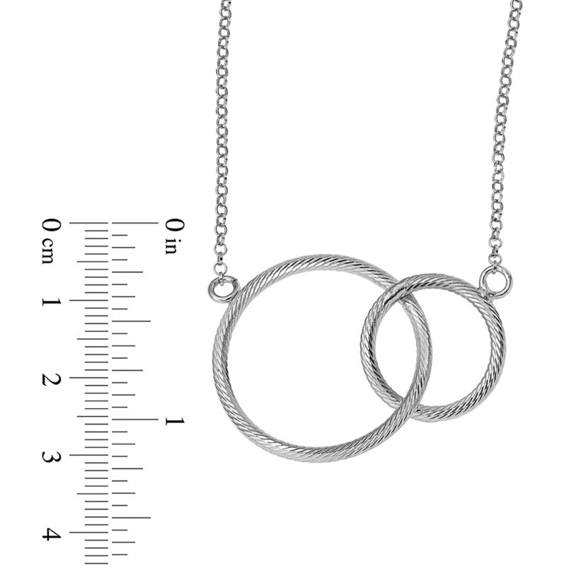 Interlocking Circles Necklace in Sterling Silver - 20"