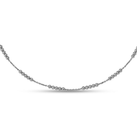 Diamond-Cut Beaded Station Necklace in Sterling Silver Diamond-Cut Beaded Station Necklace in Sterling Silver