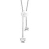 Thumbnail Image 3 of Enchanted Disney Belle 0.086 CT. T.W. Diamond Bypass Rose Bolo Bracelet in Sterling Silver and 10K Rose Gold - 10.5"