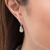 Thumbnail Image 1 of 5.0mm Lab-Created White Sapphire Open Flame Drop Earrings in Sterling Silver