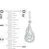 Thumbnail Image 2 of 5.0mm Lab-Created White Sapphire Open Flame Drop Earrings in Sterling Silver