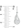5.0mm Lab-Created White Sapphire Open Flame Drop Earrings in Sterling Silver