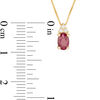 Thumbnail Image 2 of Certified Oval Ruby and 0.04 CT. T.W. Diamond Tri-Top Pendant in 10K Gold