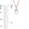 6.0mm Freshwater Cultured Pearl and Diamond Accent Loop Pendant in 10K Rose Gold