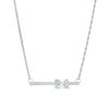 Thumbnail Image 0 of 0.067 CT. T.W. Diamond Infinity Knot Bar Necklace in Sterling Silver - 16.75"