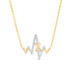 Thumbnail Image 0 of 0.148 CT. T.W. Diamond Infinity Knot Heartbeat Necklace in 10K Gold - 17.1"