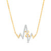 0.148 CT. T.W. Diamond Infinity Knot Heartbeat Necklace in 10K Gold - 17.1"