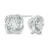 Thumbnail Image 0 of 0.115 CT. T.W. Diamond Love Knot Stud Earrings in Sterling Silver