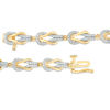 Thumbnail Image 1 of 0.58 CT. T.W. Diamond Double Knot Bracelet in Sterling Silver with 14K Gold Plate