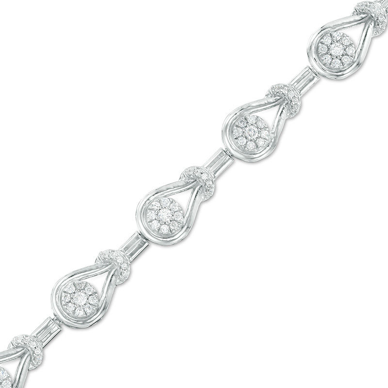 0.95 CT. T.W. Composite Diamond Loop Bracelet in Sterling Silver