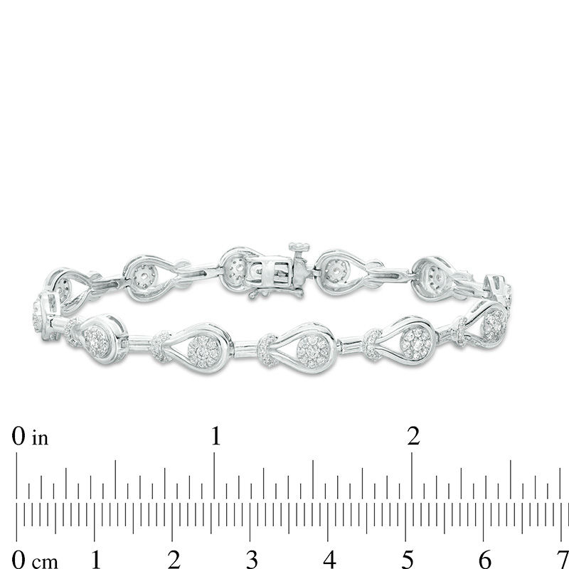 0.95 CT. T.W. Composite Diamond Loop Bracelet in Sterling Silver