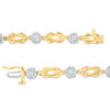 Thumbnail Image 1 of 0.58 CT. T.W. Composite Diamond Double Knot Alternating Bracelet in Sterling Silver with 14K Gold Plate