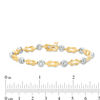 Thumbnail Image 2 of 0.58 CT. T.W. Composite Diamond Double Knot Alternating Bracelet in Sterling Silver with 14K Gold Plate