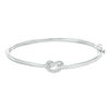 Thumbnail Image 1 of 0.065 CT. T.W. Diamond Love Knot Pretzel Bangle in Sterling Silver