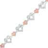 Thumbnail Image 1 of 0.23 CT. T.W. Diamond Infinity Love Knot Bracelet in Sterling Silver and 10K Rose Gold