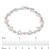 Thumbnail Image 3 of 0.23 CT. T.W. Diamond Infinity Love Knot Bracelet in Sterling Silver and 10K Rose Gold
