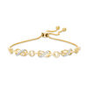 Thumbnail Image 1 of 0.145 CT. T.W. Diamond Triple Infinity Knot Bolo Bracelet in Sterling Silver with 14K Gold Plate - 9.5"