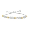 Thumbnail Image 1 of 0.38 CT. T.W. Diamond Infinity Knot and "X" Bolo Bracelet in Sterling Silver with 14K Gold Plate - 9.5"