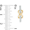Thumbnail Image 1 of 0.086 CT. T.W. Diamond  Infinity Knot Oval Hoop Earrings in Sterling Silver and 10K Gold