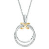 Thumbnail Image 0 of 0.117 CT. T.W. Diamond Infinity Knot Interlocking Circles Pendant in Sterling Silver and 10K Gold