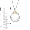 Thumbnail Image 1 of 0.117 CT. T.W. Diamond Infinity Knot Interlocking Circles Pendant in Sterling Silver and 10K Gold