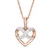 0.04 CT. T.W. Diamond Infinity Heart Pendant in 10K Rose Gold