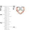 Thumbnail Image 1 of 0.18 CT. T.W. Diamond Infinity Heart Stud Earrings in 10K Rose Gold