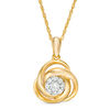 Thumbnail Image 0 of 0.145 CT. T.W. Diamond Frame Love Knot Pendant in 10K Gold