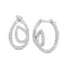 Thumbnail Image 0 of 0.33 CT. T.W. Diamond Looped Teardrop Earrings in 10K White Gold